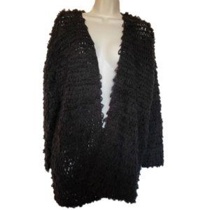 FOREVER 21 Women's Black Looped Open Front Sweater Cardigan Size Small NWOT